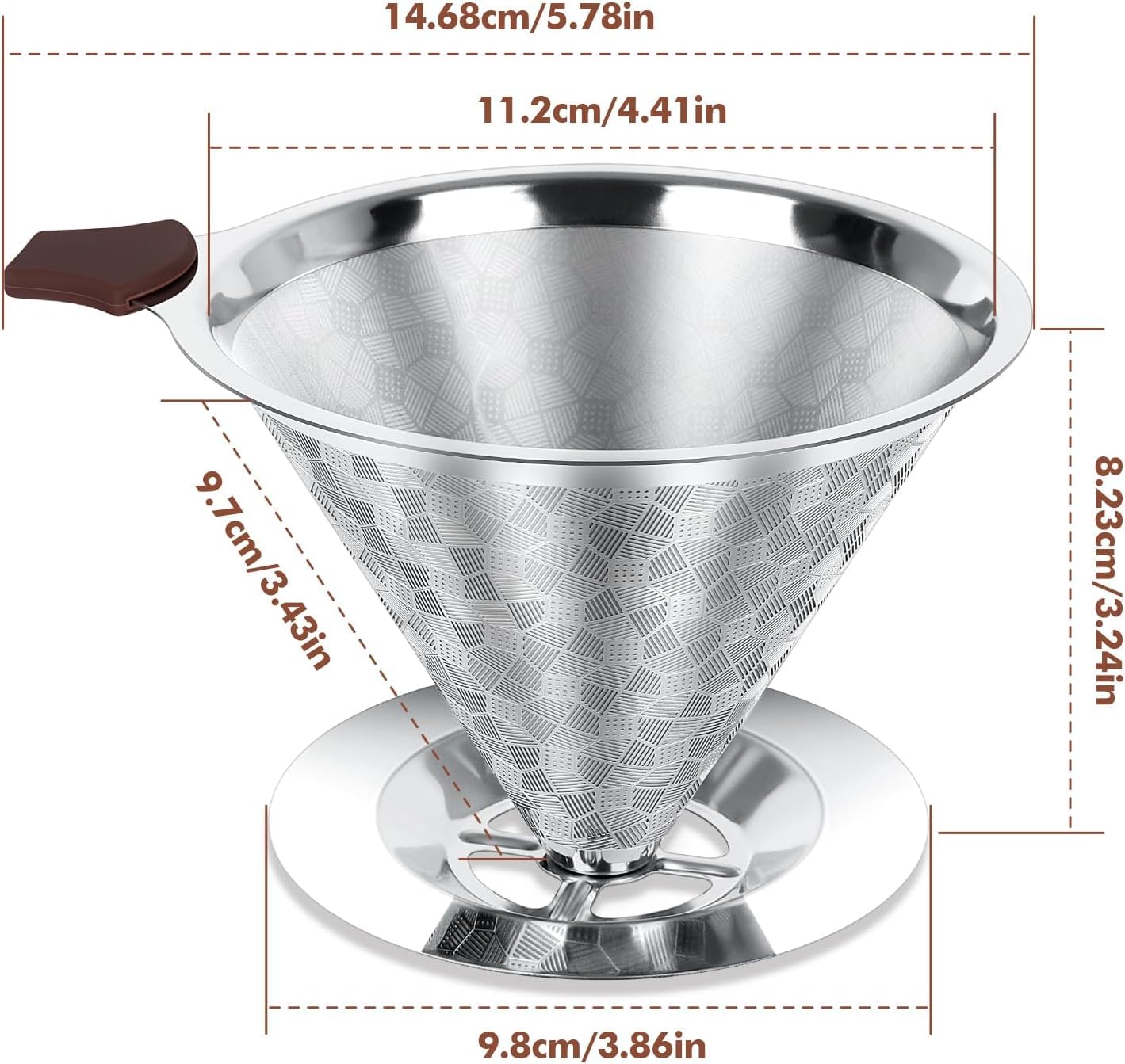 LOOFORE stainless steel filter for 1-4 cup brewing without paper.