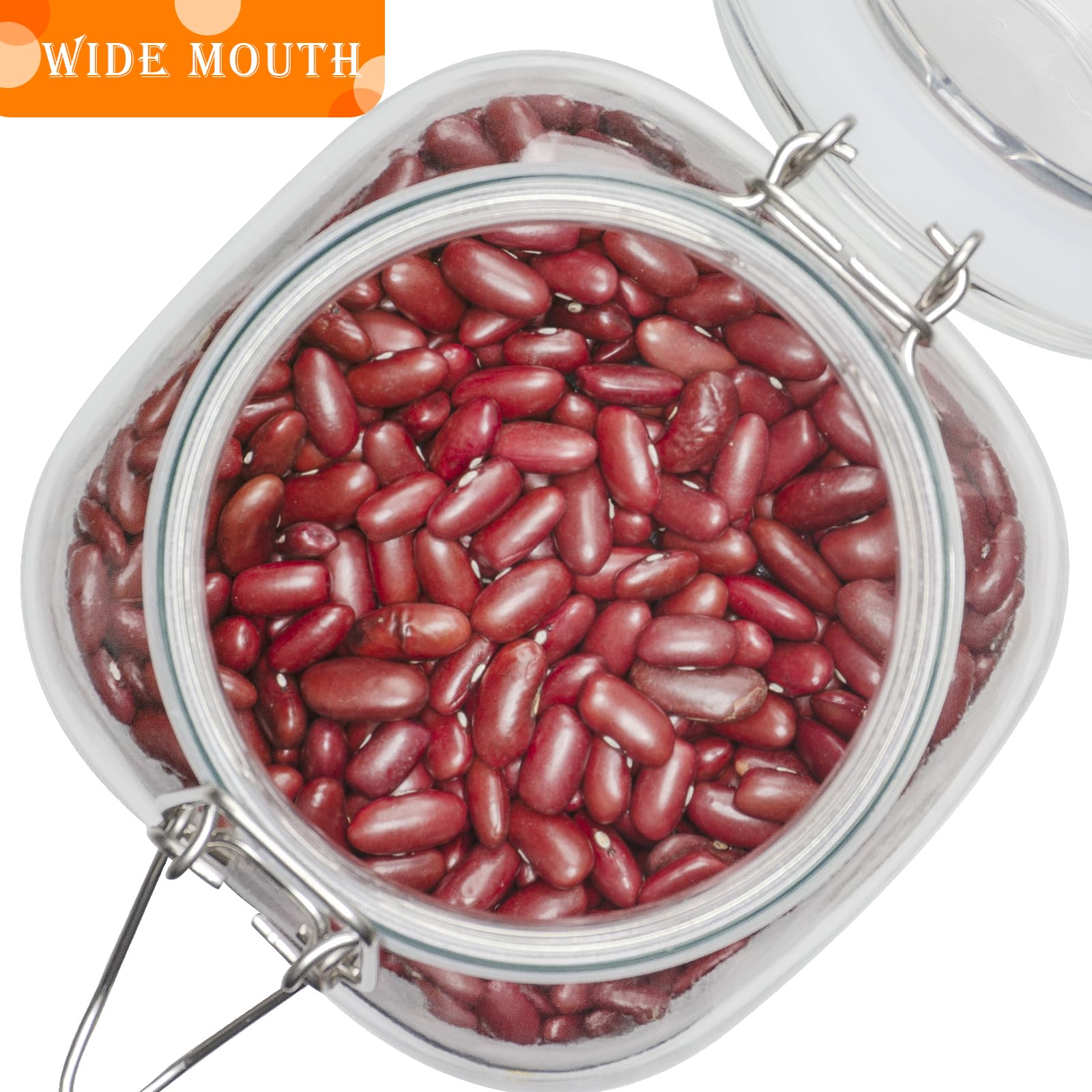 LOOIOOJ clear glass jars provide easy visibility for kitchen organization and inventory.