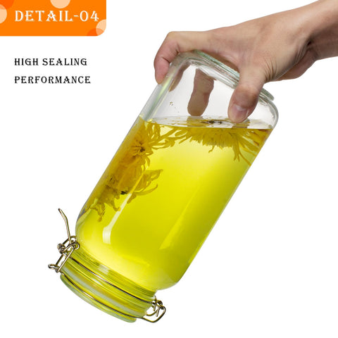 LOOIOOJ pantry display-ready jars save space on countertops while keeping items visible.