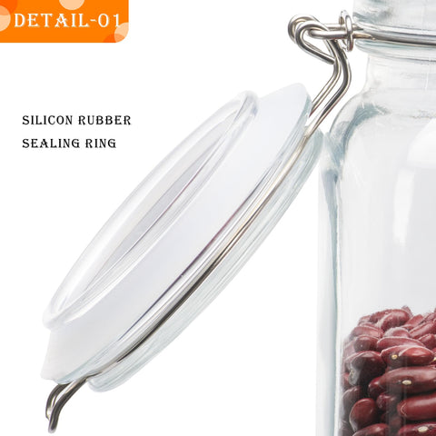 LOOIOOJ square mason jar clear design helps monitor quantities at a glance.