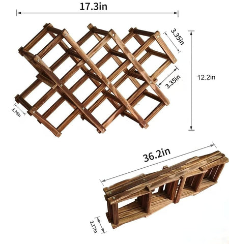 LoongZDD wine rack holding 10 standard bottles showcasing practical capacity.