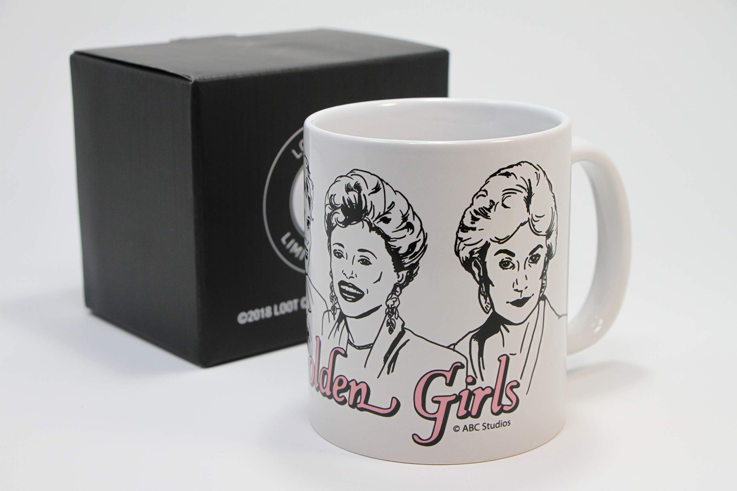 Loot Crate Golden Girls mug packaging image emphasizes gift-ready presentation