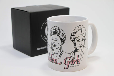 Loot Crate Golden Girls mug packaging image emphasizes gift-ready presentation