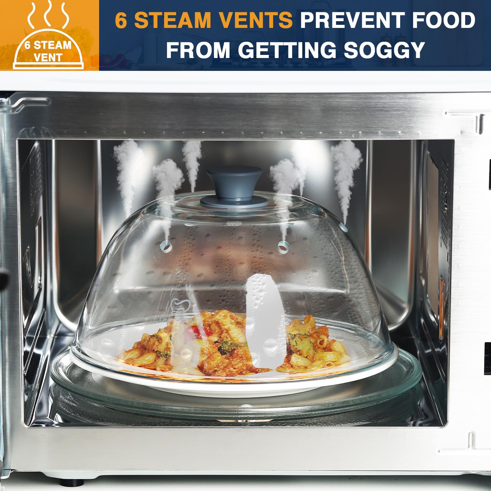 Lopeztek dishwasher-safe glass lid simplifies cleanup after reheating leftovers