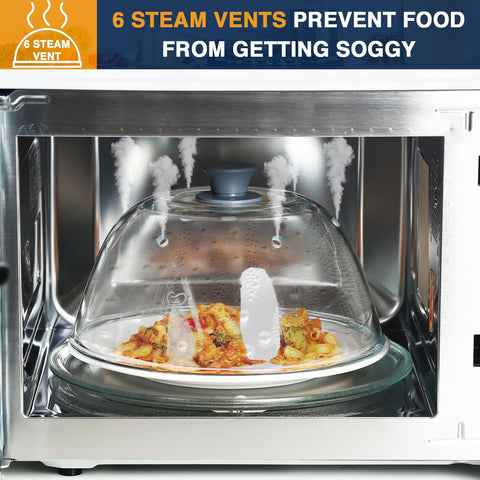 Lopeztek dishwasher-safe glass lid simplifies cleanup after reheating leftovers
