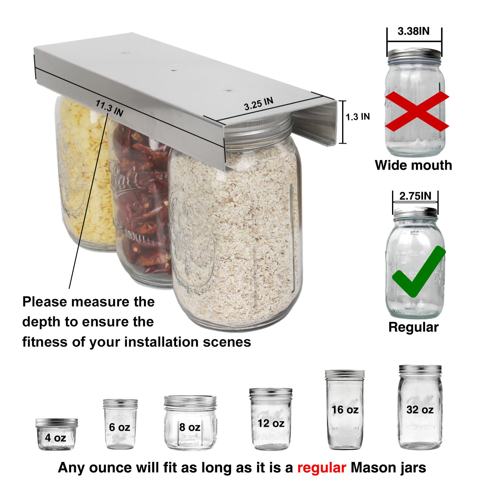 Lopeztek aluminum mason jar rack offers durable, sturdy support.