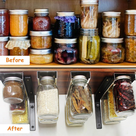 Lopeztek mason jar organizer supports various jar sizes for flexible storage.