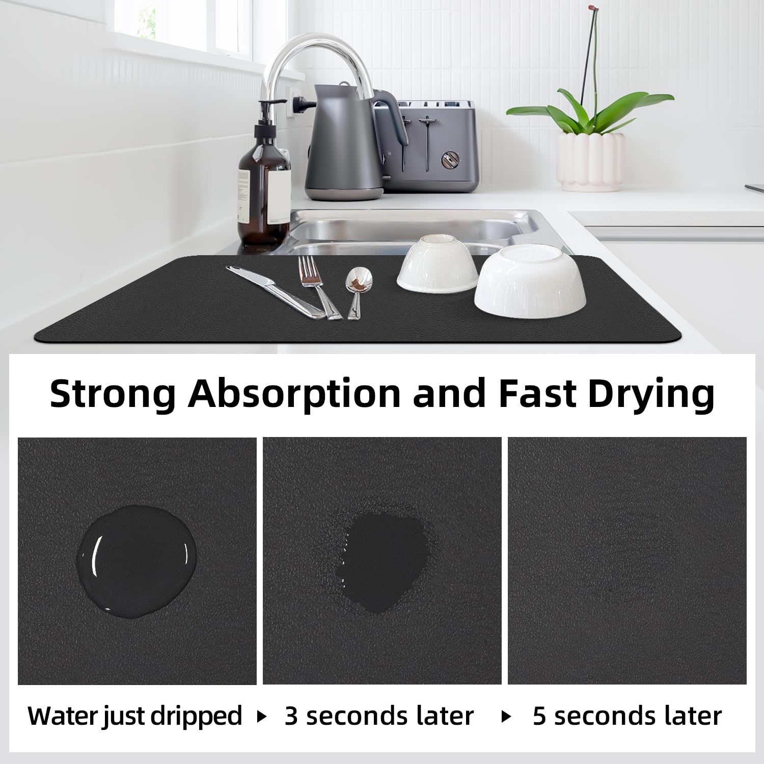 LOPNUR diatomite dish mat absorbs water quickly and dries itself