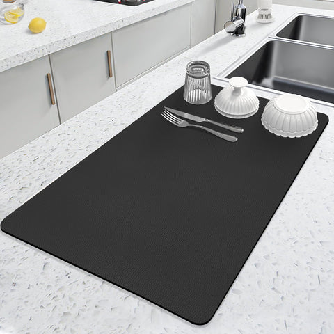 LOPNUR diatomite drying mat on counter quickly absorbs water for fast dish drying