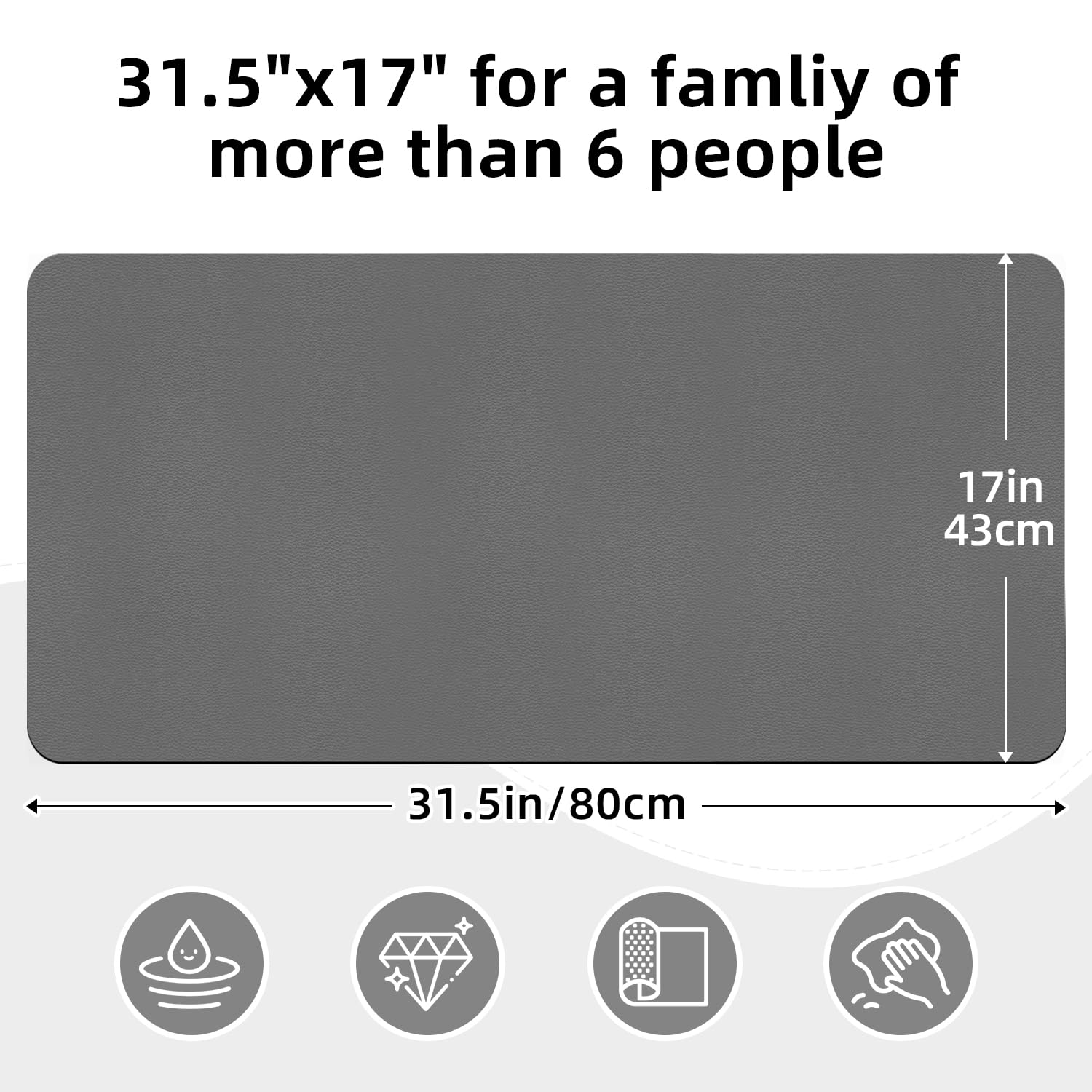 LOPNUR extra-wide 17x31.5 mat fits large counters