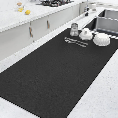 LOPNUR 31-5x17-drying-mat on counter, highly absorbent diatomite for fast water pickup