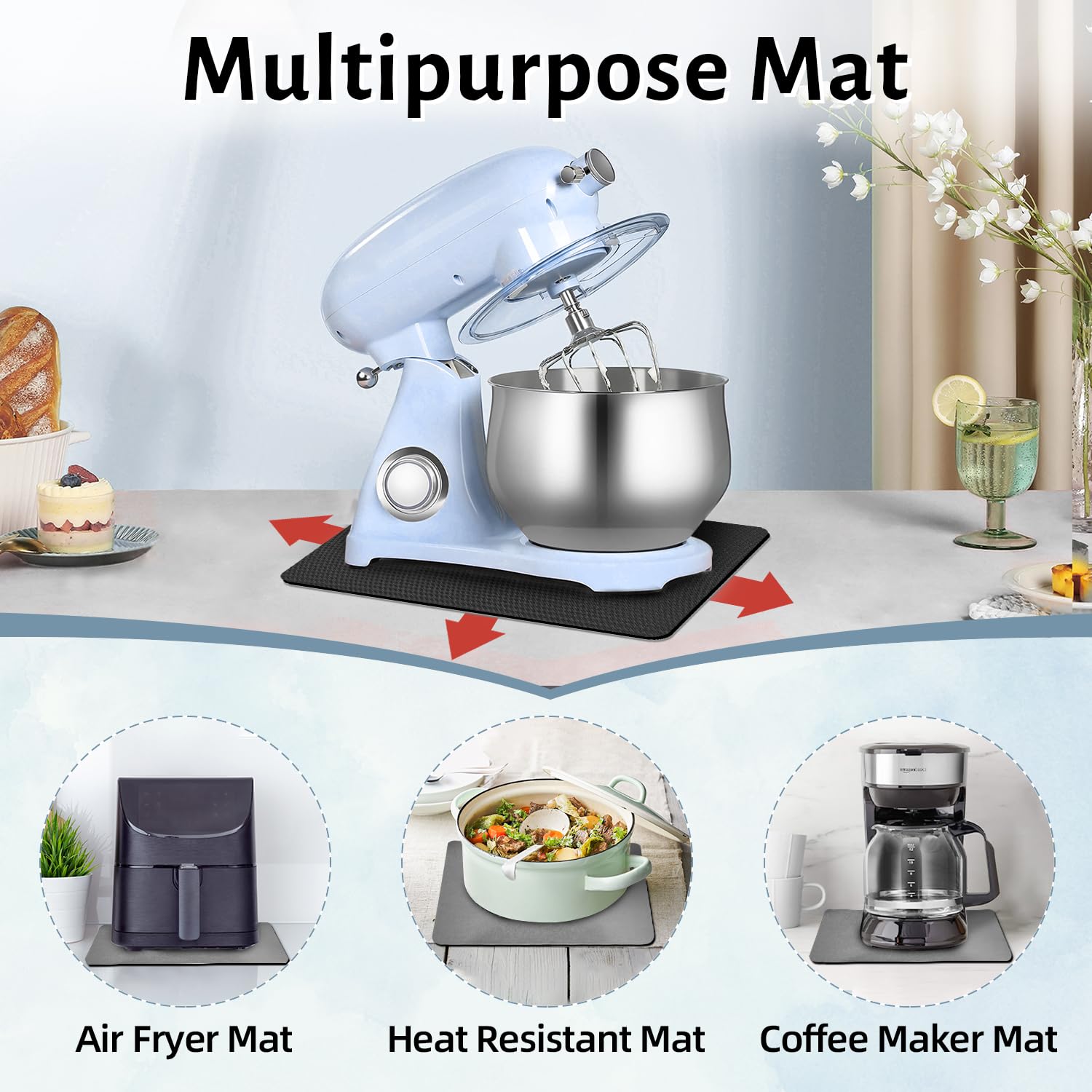LOPNUR easy-clean appliance slider wipes clean to maintain a tidy counter.