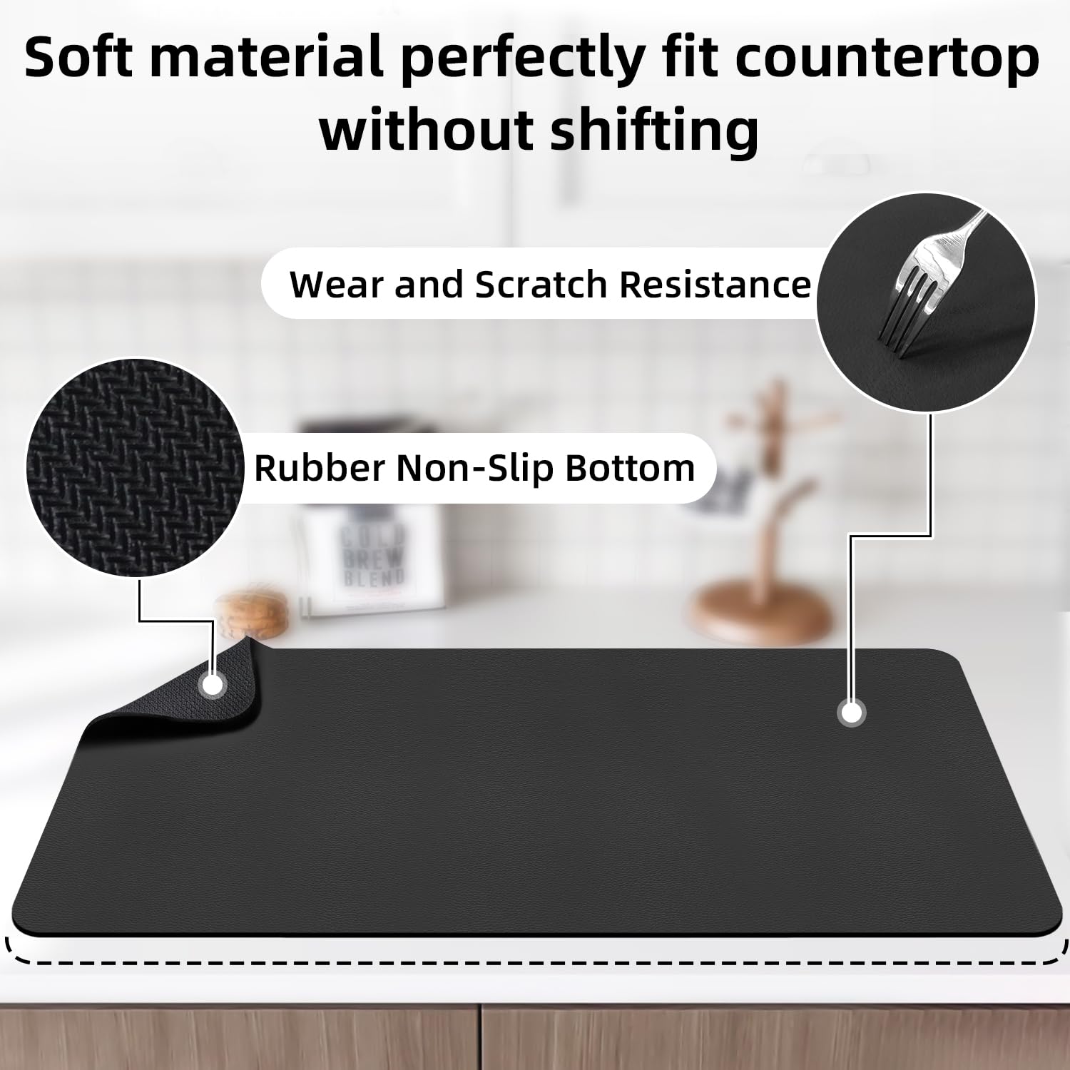 LOPNUR fast-drying kitchen mat for counter, sink, and bar