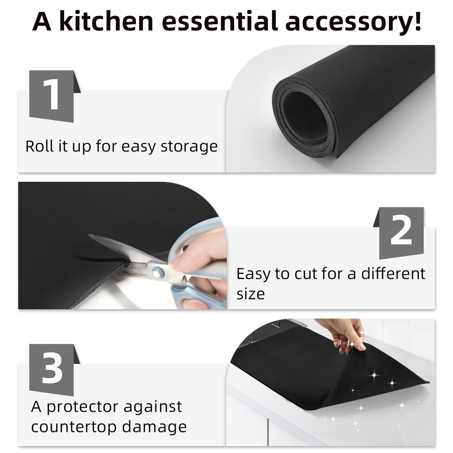 LOPNUR large counter mat provides generous surface coverage