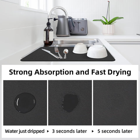 LOPNUR anti-slip back keeps the mat stable on countertops