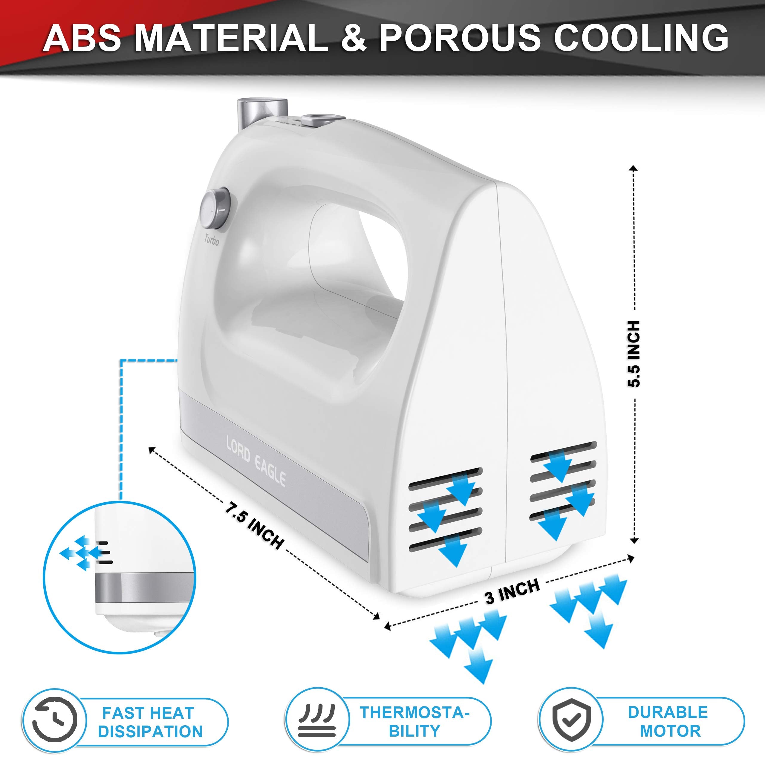 Lord Eagle 400W motor powers dough and eggs