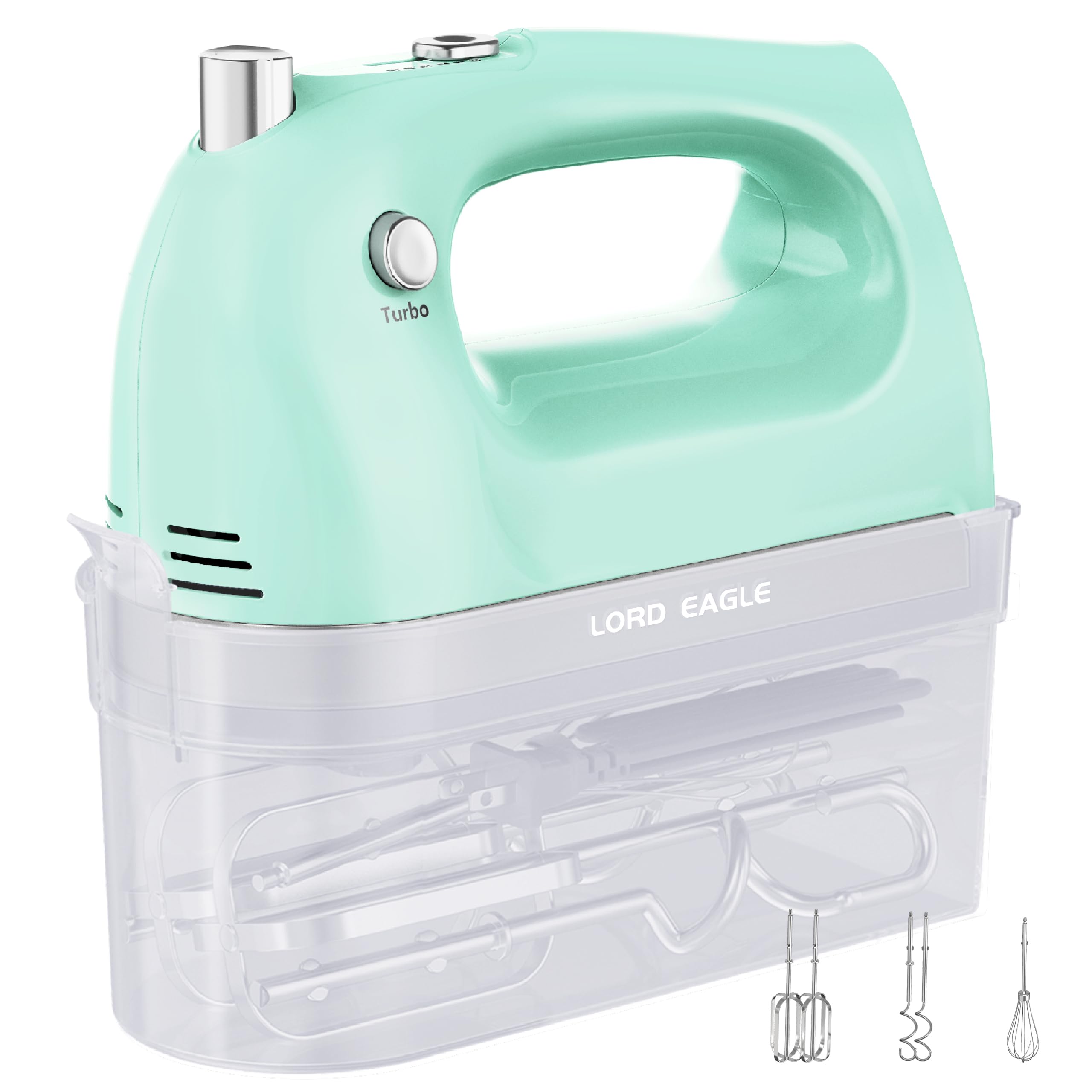 Lord Eagle Hand Mixer 400W motor close-up showing strong mixing power and stability