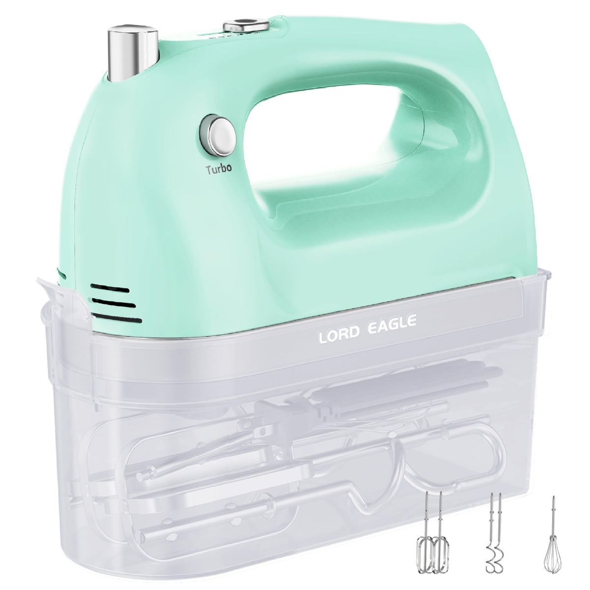 Lord Eagle Hand Mixer 400W motor close-up showing strong mixing power and stability