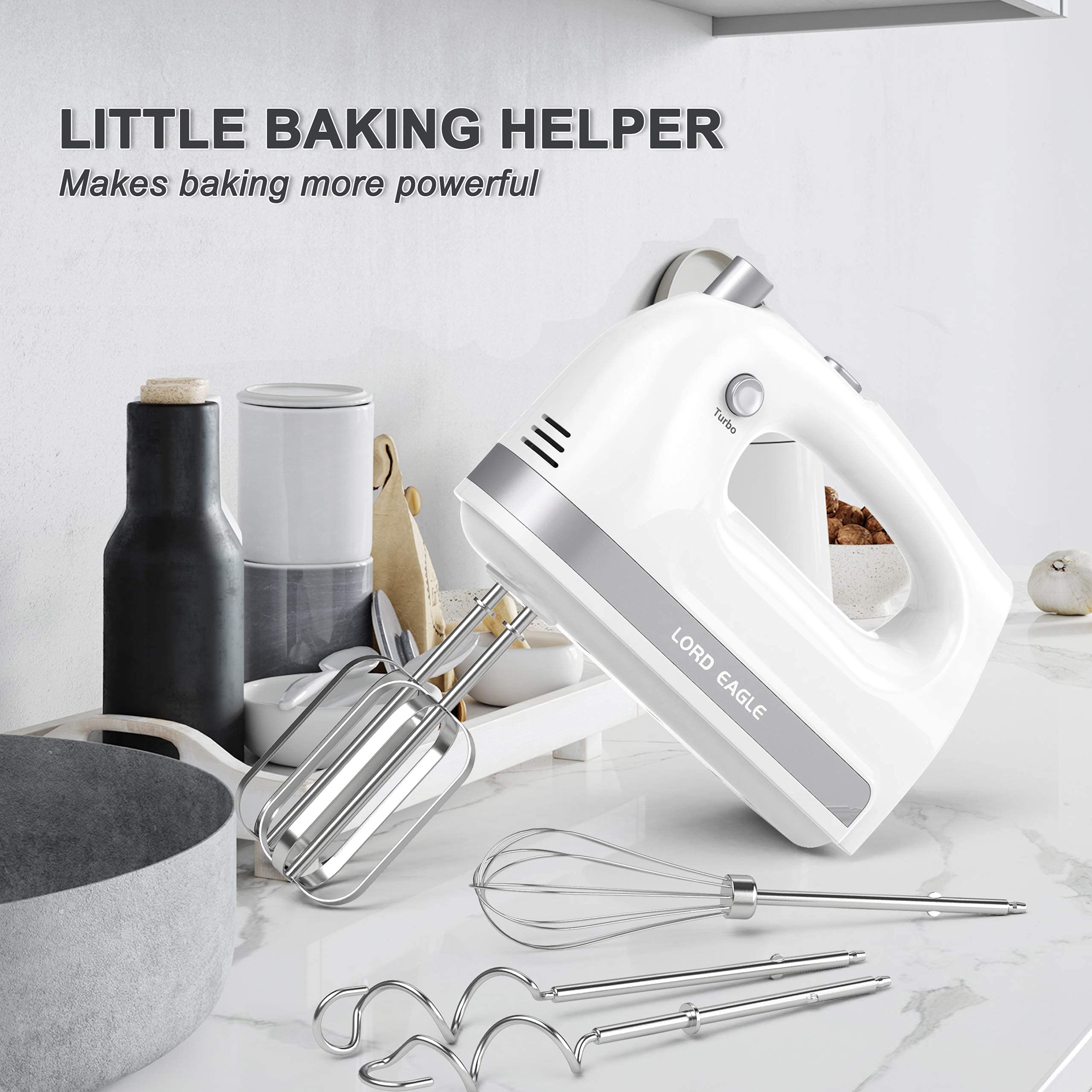 Lord Eagle hand mixer in action for cakes and creams