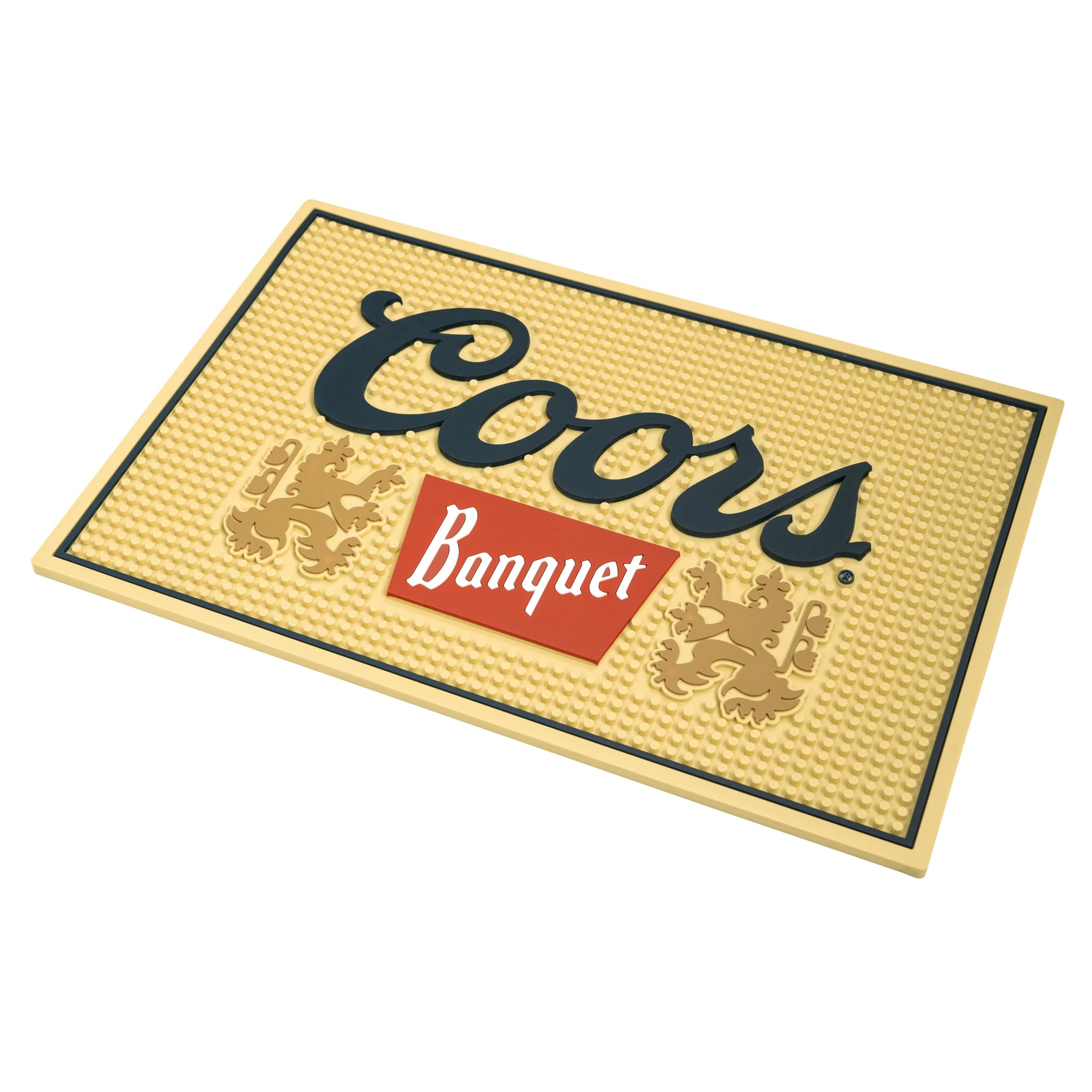 LORD'S ROCKS Coors Banquet bar mat non-slip back keeps the mat in place