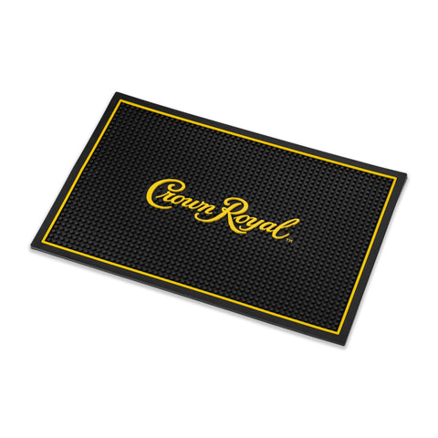 LORD'S ROCKS Crown Royal bar mat logo displays branding while catching spills.