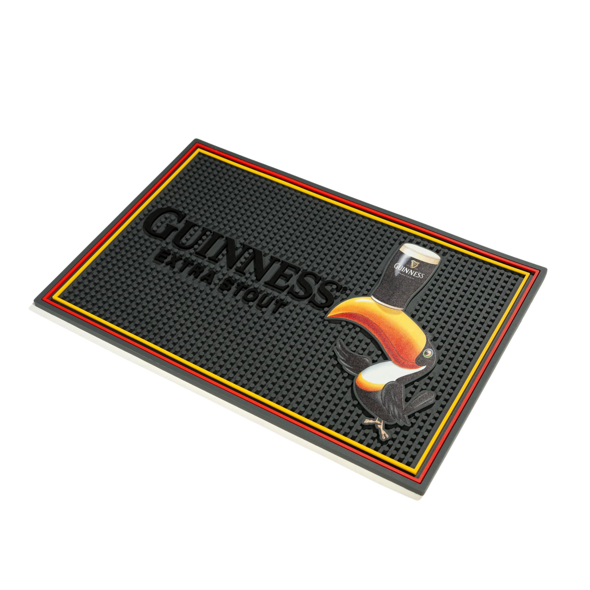 LORD'S ROCKS Guinness bar mat displays Gilroy retro art for home bars and pubs.