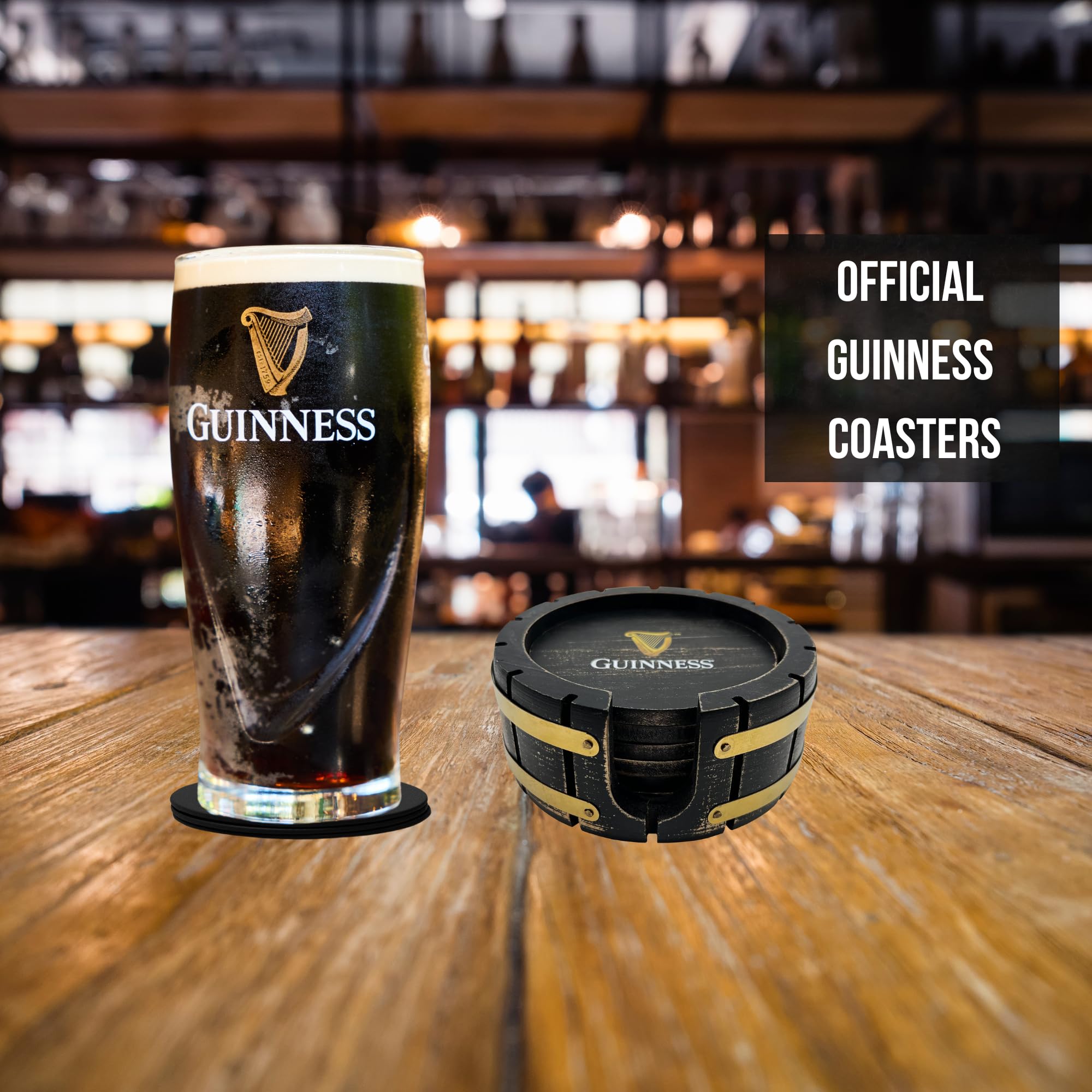 LORD'S ROCKS barrel holder detail complements rustic home bar decor.