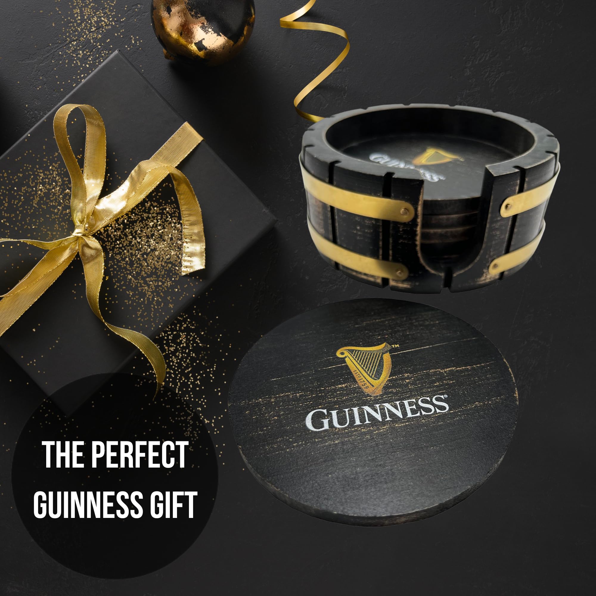 LORD'S ROCKS Guinness coasters suited for everyday use at a home bar.
