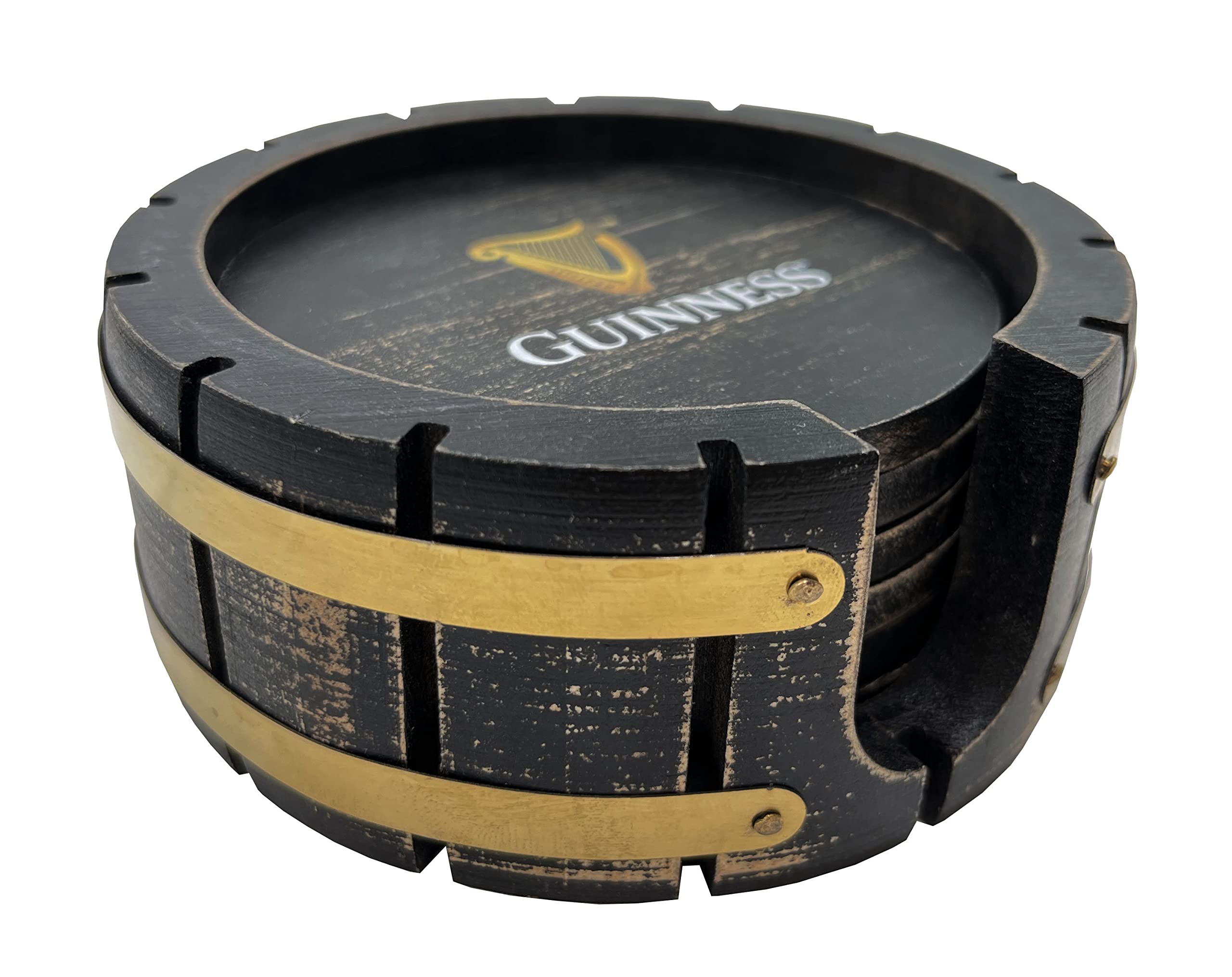 LORD'S ROCKS Guinness logo coasters add heritage style to gatherings.