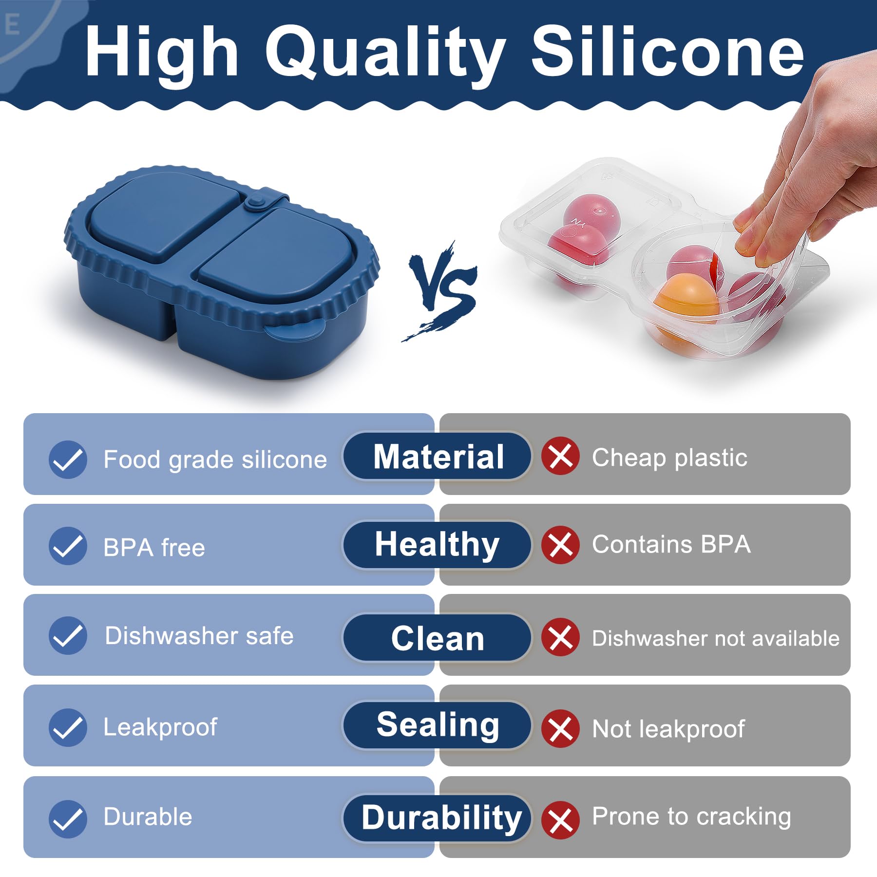 LOROTOCO yellow double-compartment snack container, leakproof lid prevents spills.