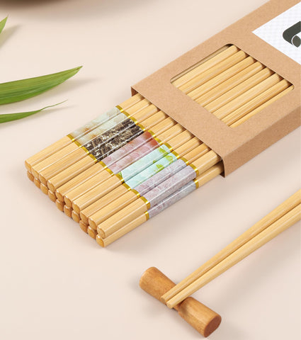 LOROTOCO sturdy bamboo chopsticks, durable thickness prevents splitting