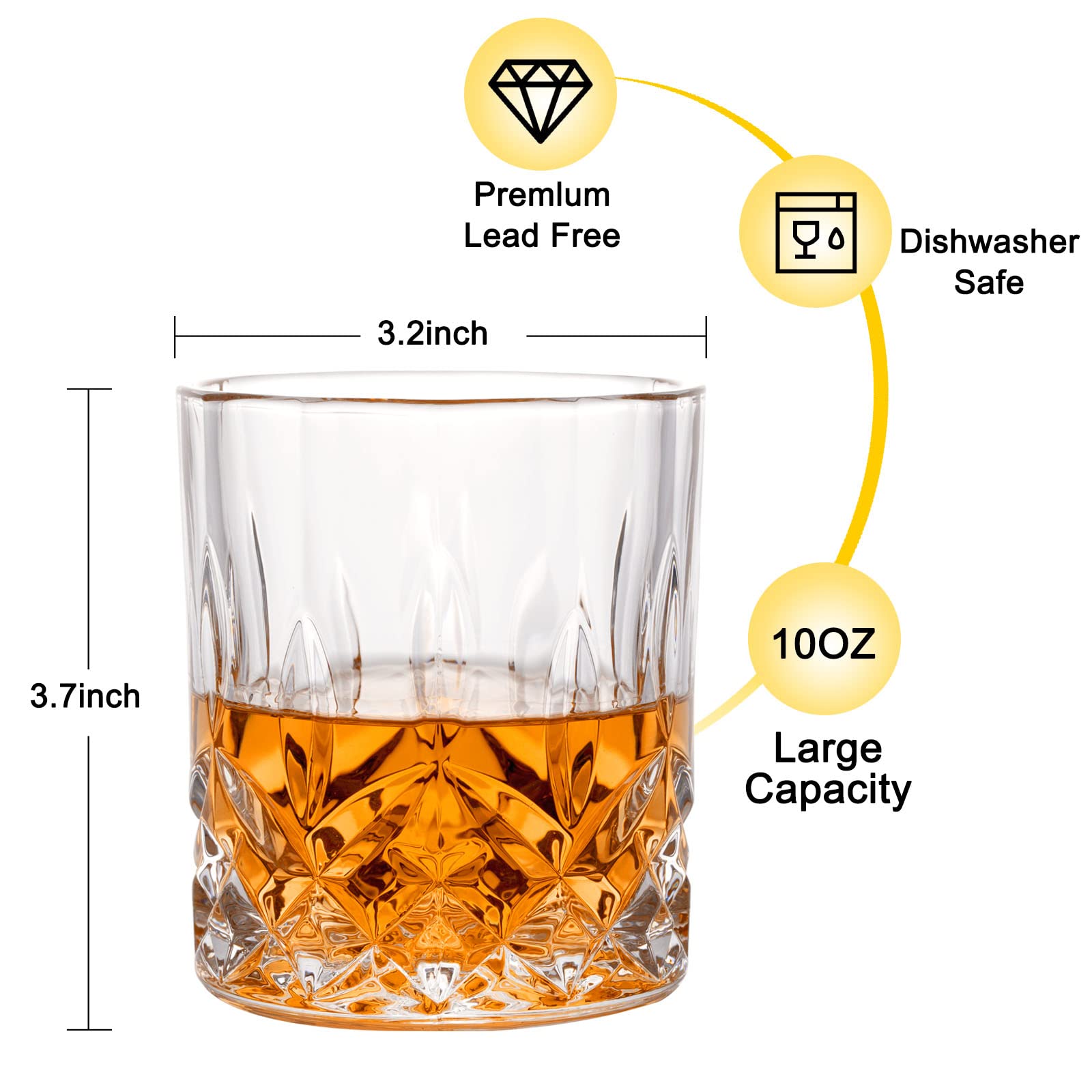LORSIA bourbon glass 10oz for classic cocktails and neat pours.