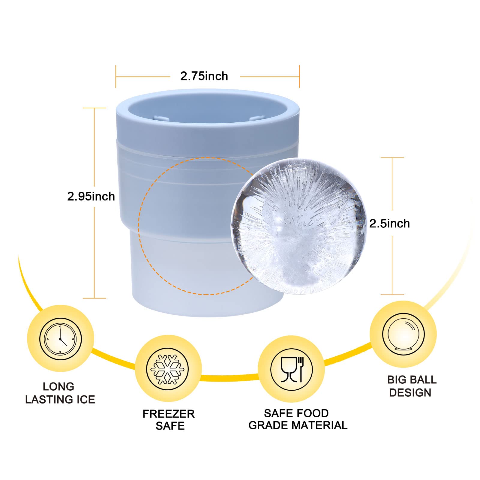 LORSIA Ice ball mold stack demonstrates space-saving freezing design.