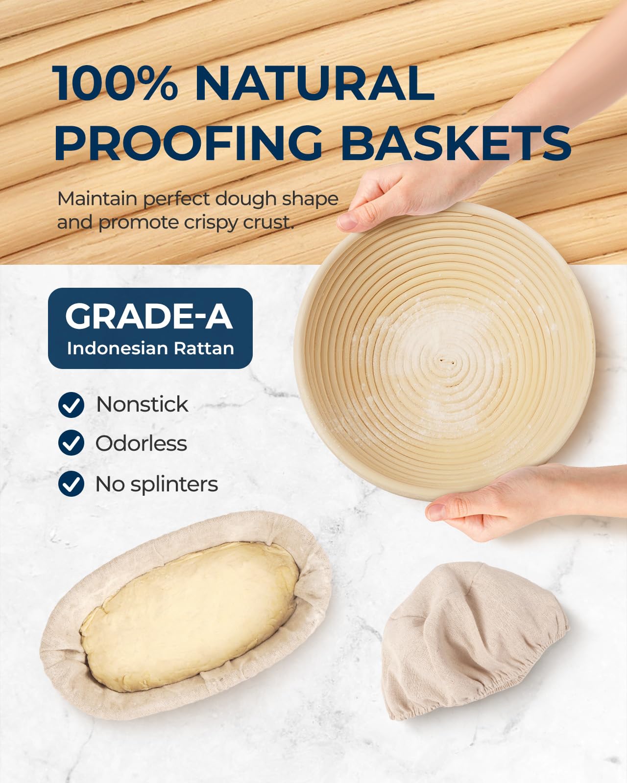 Lorzon baker's couche keeps dough in place for even rise