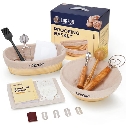 Lorzon round 10-inch banneton for even fermentation and pro-looking loaves