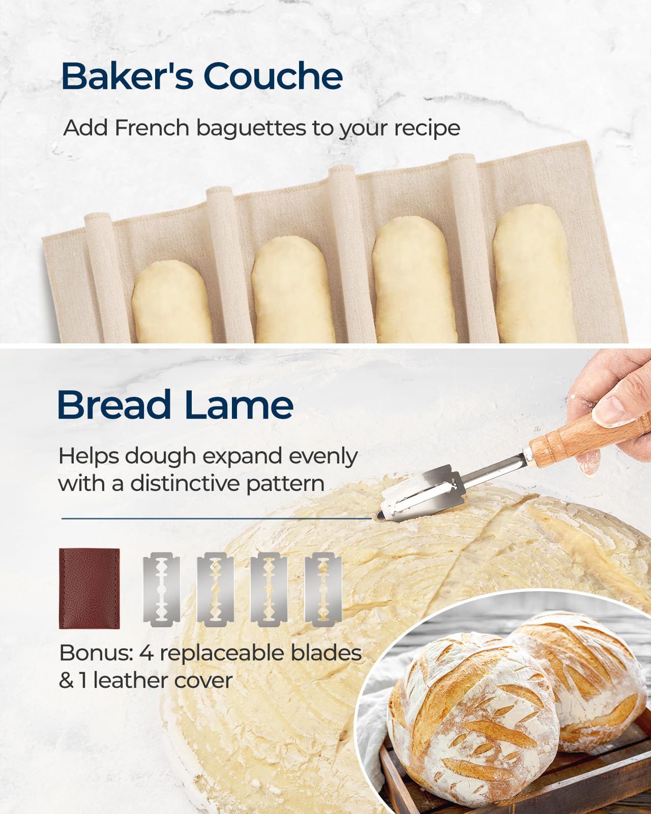 Lorzon bread lame for precise scoring and sharp cuts