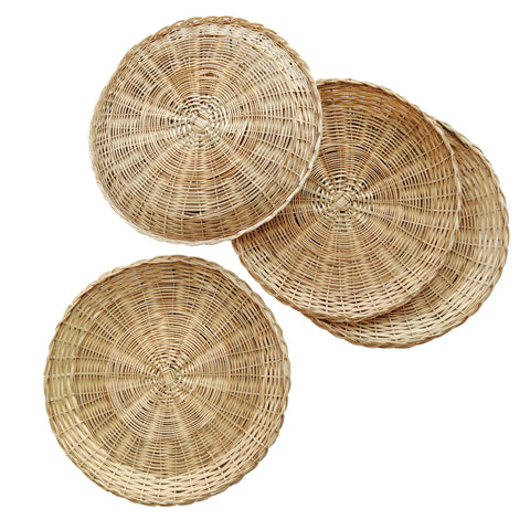 Losaria 10in wicker plate holder shows natural bamboo for rustic table décor