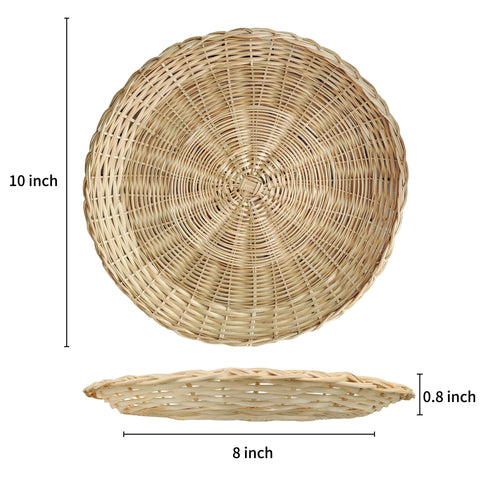 Losaria bamboo wicker plate holder set of four keeps plates stable during meals