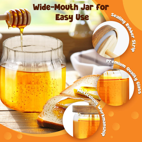 Loscarol 12oz glass jar with wide mouth highlights easy pouring and refilling.