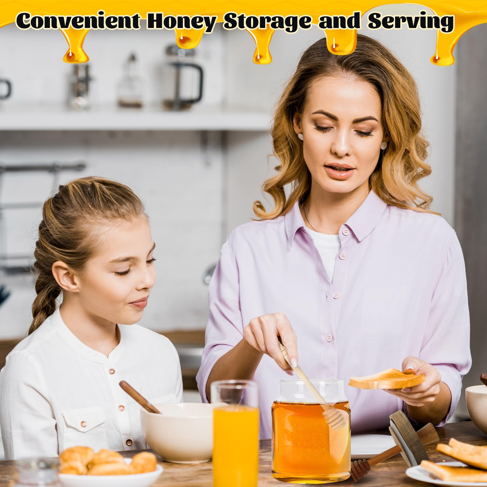 Loscarol transparent glass honey jar lets you monitor levels at a glance.