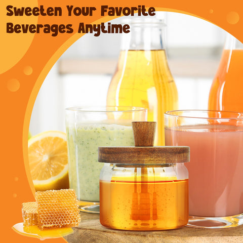 Loscarol transparent jar lets you monitor honey level at a glance.