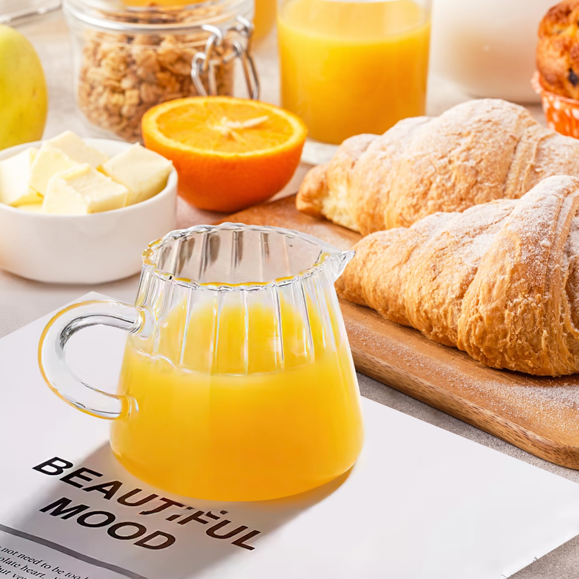 Close-up of the wave design emphasizes decorative appeal on breakfast tables.