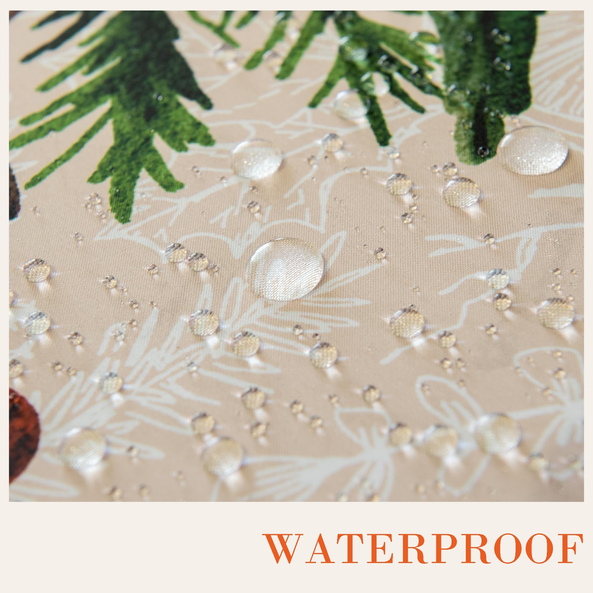 LOSIVISHE Christmas tablecloth pinecones beige background suits cozy family meals.
