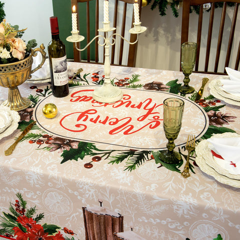 LOSIVISHE wrinkle-resistant tablecloth stays neat between courses and guests