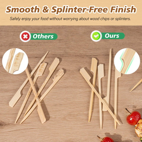 Losneg bamboo skewers used for fruit kabob presentation and fruit pieces stay in place