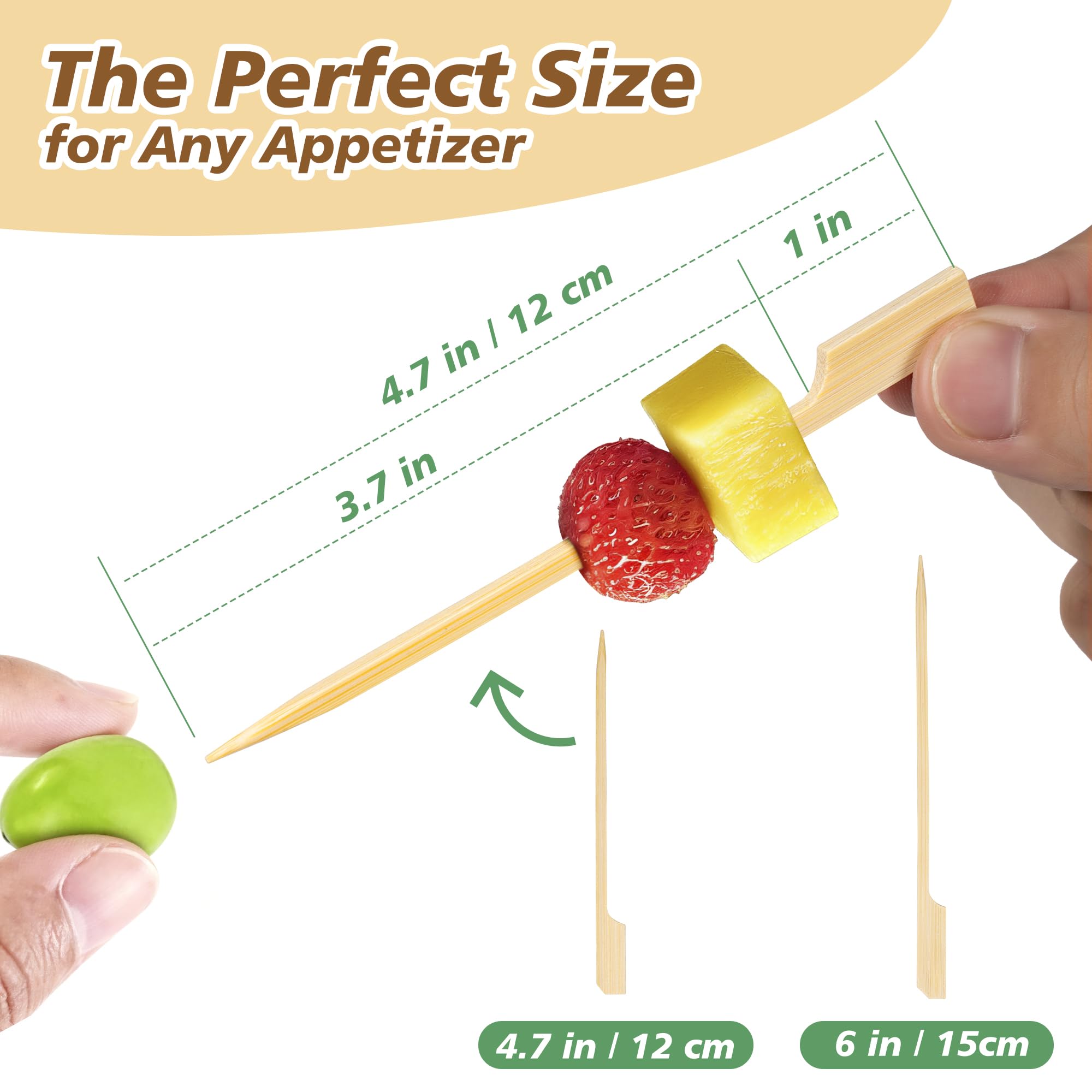 Losneg wooden sandwich picks help keep stacked bites neat and easy to pick