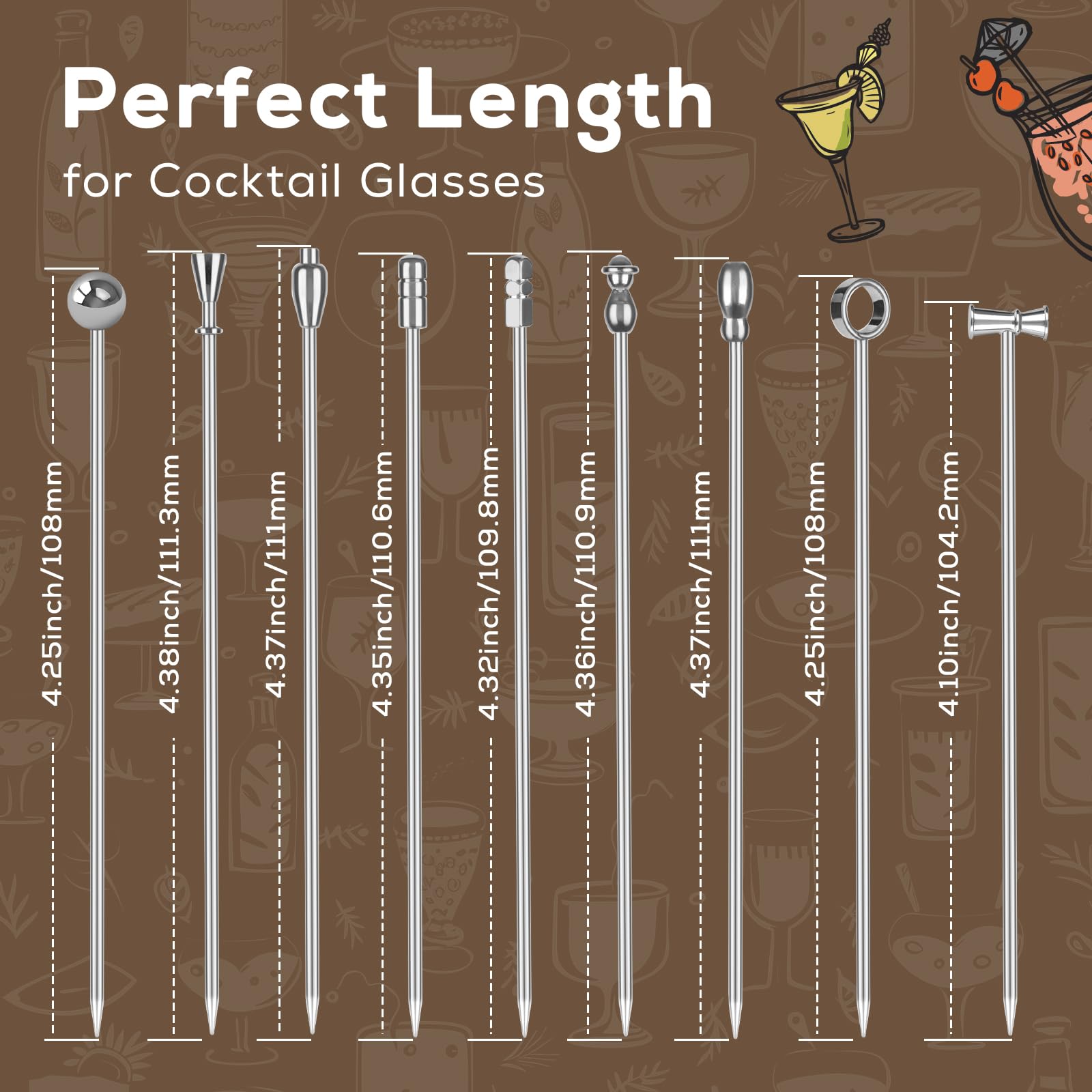 Losneg cocktail picks in premium gift tin case ideal for gifting and storage