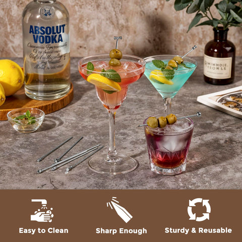 Losneg reusable martini picks resistant to wear and easy to rinse