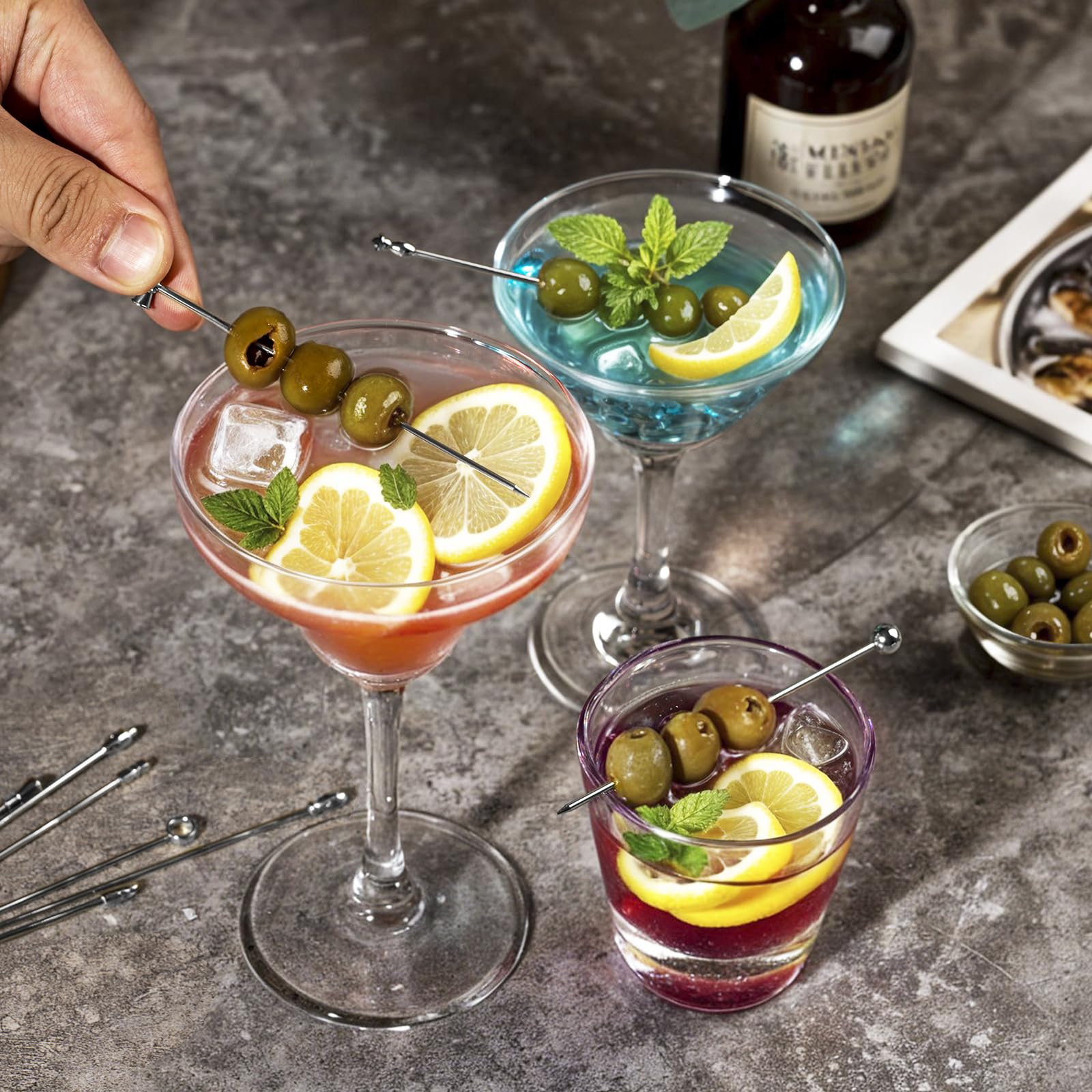 Losneg stainless steel cocktail picks durable and long-lasting for daily use