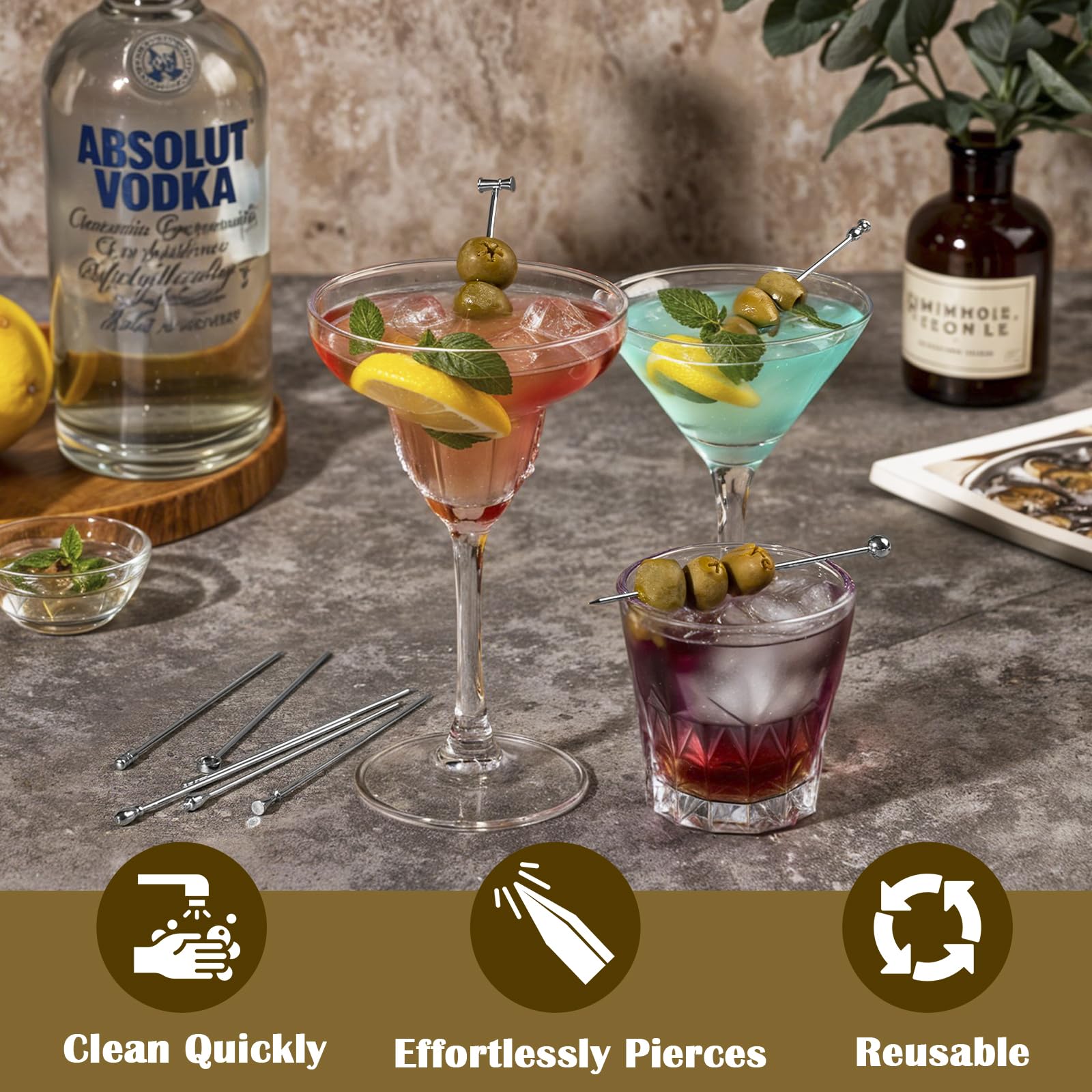 Losneg stainless steel drink garnish offers durable, rust-resistant performance for stylish cocktails